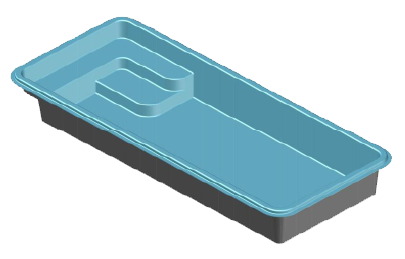 kid's fiber havuz teknik çizim