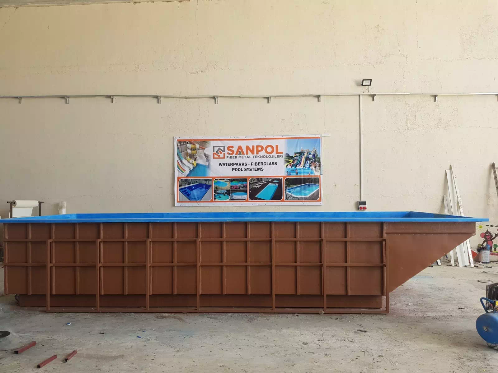 fiber havuz taşıma ve montaş aşamaları