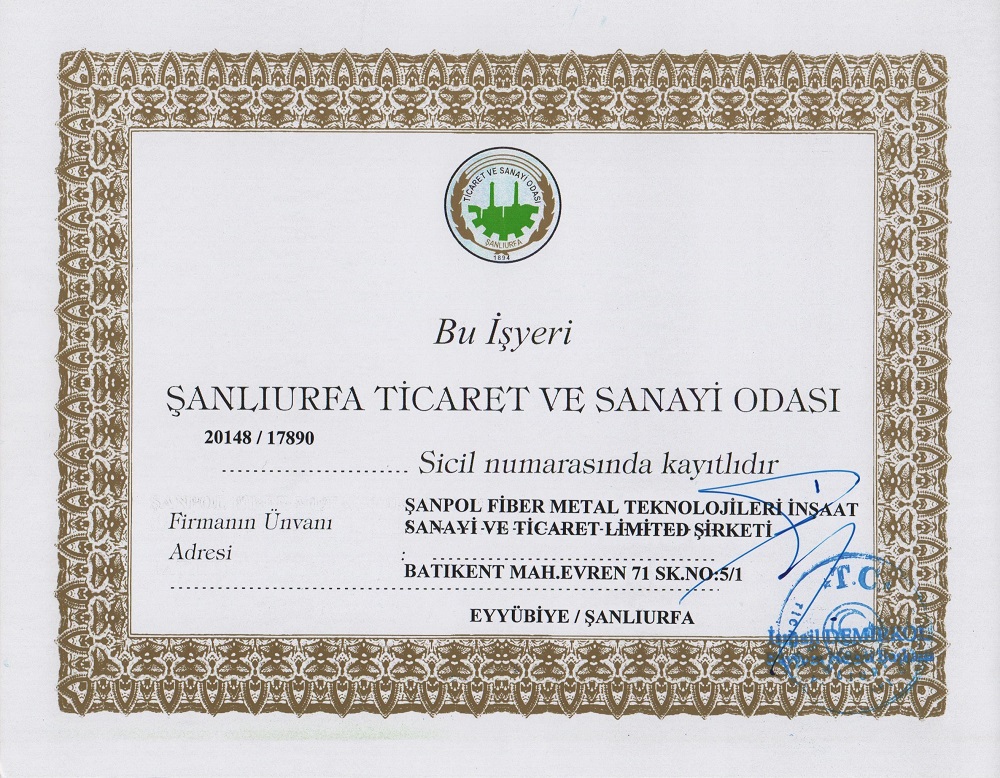 Ticaret Odası Kayıt Belgemiz